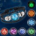 Genshin Impact Vision Luminous Bracelet God's Eye Elemental Power Trend Personality Jewelry Birthday Gift Handmade. 