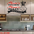 ALL-AT-ONE # 65 ("MOM'S KITCHEN MOM'S RULES 2") Self-Adhesive Vinyl Waterproof Removable Art Sticker To Decorate Your Desired Kitchen.. 