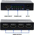 HDMI Splitter 4 port 2k 4k.HDMI Splitter 1 in 4 Out 4 Port 1x4 Full HD 1080P HDMI 1.4 Splitter Converter Support 3D 2K 4K Digital Audio Format. 