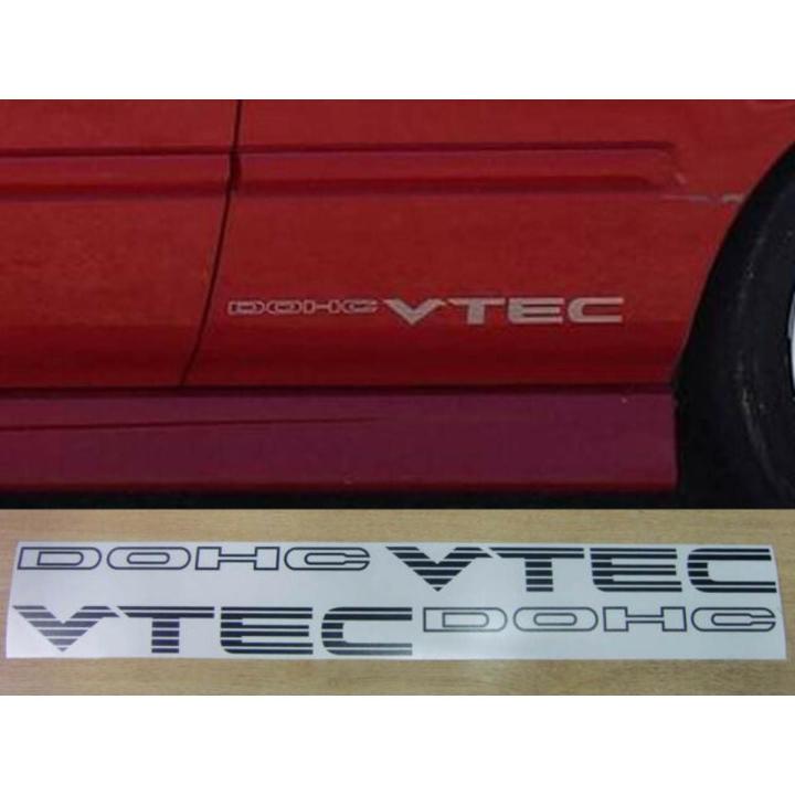 Pair of VTEC DOHC (White) Reflector Vinyl Sticker Waterproof , Car decoration, Car Sticker,Car Accessories, Stickers for Car