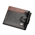 New Men Wallets Patchwork Leather Short Male Purse With Coin Pocket Card Holder Trifold Wallet Men Clutch Money Bag. 