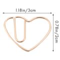 100 Pieces Heart Shaped Paper Clips for Office School Rose Gold. 