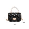 Lock Buckle Fashion Accessories PVC Grid Pattern Large Capacity Chain Mini Crossbody Bag for Women. 