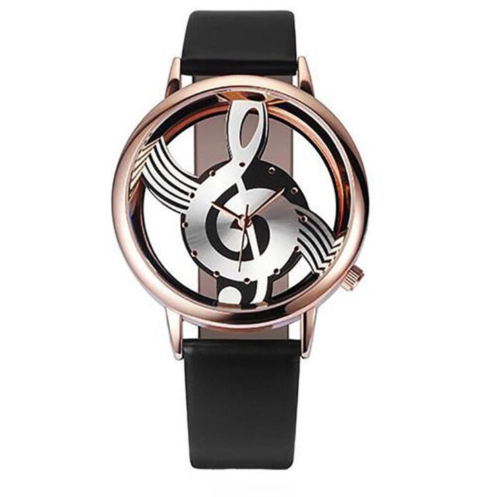 Disu Men Woman Wrist Watch Note Music Notation Leather Analog Quartz Watches Women's Watch Analog Quartz Vogue Relogio Feminino