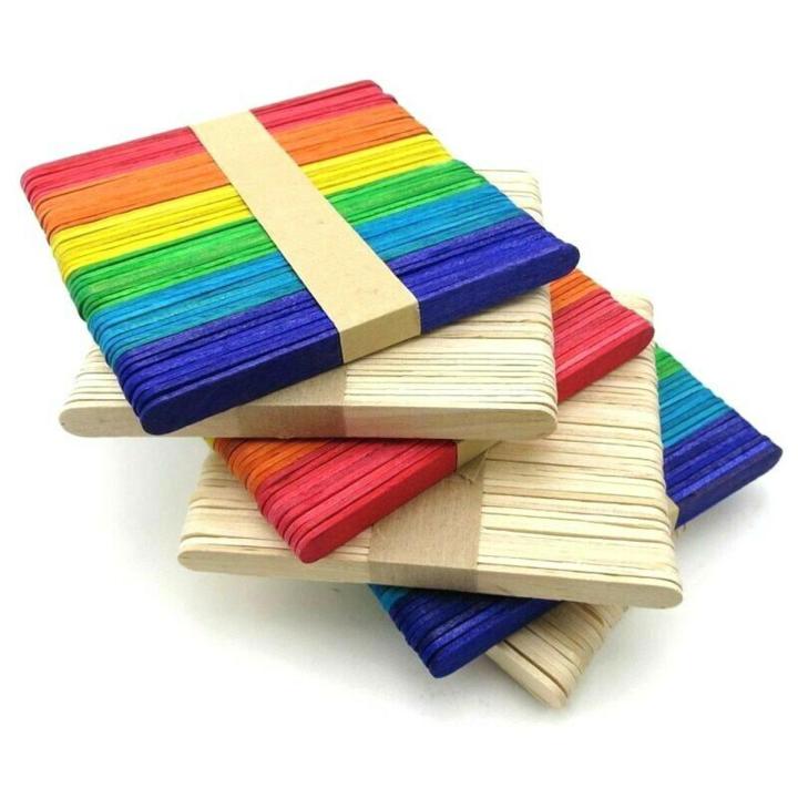 Pack of 50 Small Craft Sticks Ice Cream Sticks Wooden Popsicle Sticks