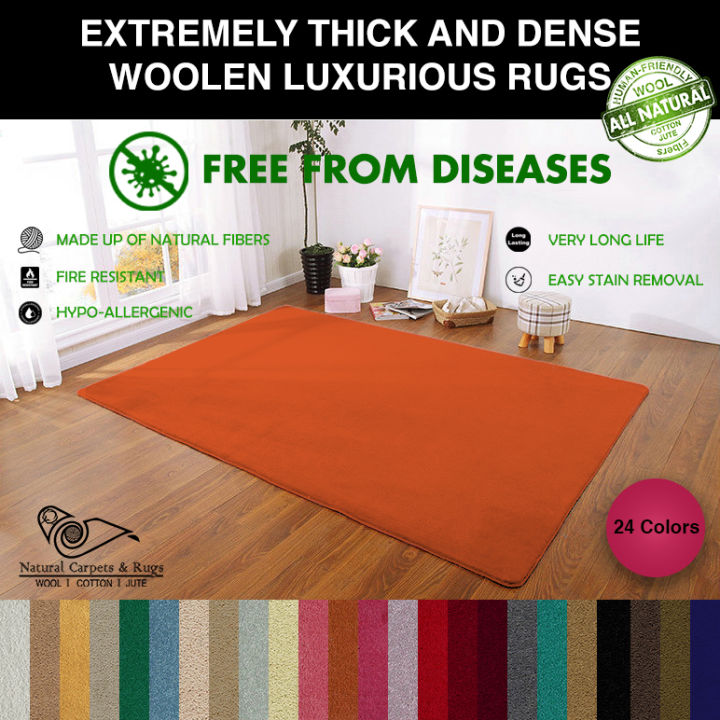 Natural Woolen Carpets and Rugs made of pure Wool for Living Room Rug, Dimension 3' x 5' / 4' x 6' / 6' x 9'
