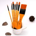 Pack of 7 Multi Shapes High Quality Nylon Professional Art Brush Set Water Color Oil Acrylic Artist Paint Brush Set. 