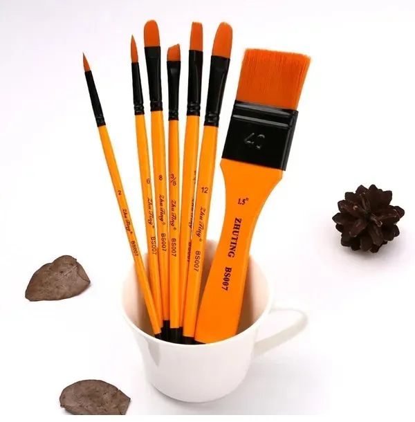 Pack%20of%207%20Multi%20Shapes%20High%20Quality%20Nylon%20Professional%20Art%20Brush%20Set%20Water%20Color%20Oil%20Acrylic%20Artist%20Paint%20Brush%20Set%20-%20Image%202