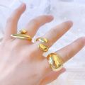 Waterproof Jewelry 18K Gold Opening Irregular Thick Rings Irregular Finger Chunky Rings for Women Jewelry. 