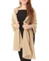 Beige Nepali Cashmere Pashmina Shawl. 