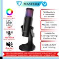 Professional USB RGB Microphone Condenser Mic For Gaming - Xtrike Me XMC-03 Microphones For Mobile, Tablets, Computers & Live Streaming - 360° Rotatable Omnidirectional Mic & 12 RGB Lighting Modes & Metal Body. 
