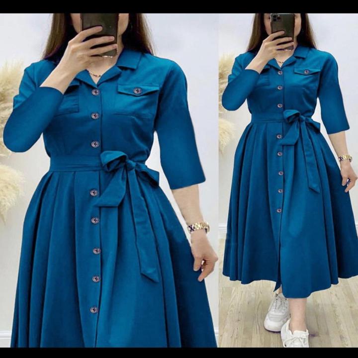 Long 2 side Pocket Style Summer Linen Shirt For Women
