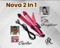 Nova Professional 2 In 1 Hair Straightener & Curler Women Hair Styler Hair Beauty Set. 