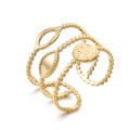 no fade gold jewelry 18k real gold PVD plated chunky gold rings ring stainless steel adjustable Clover ring for women. 