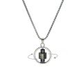 Personalized Lucky Wheel Spinning Pendant Necklaces for Men Hip-hop Fashion Titanium Steel Clavicle Chain Jewelry. 