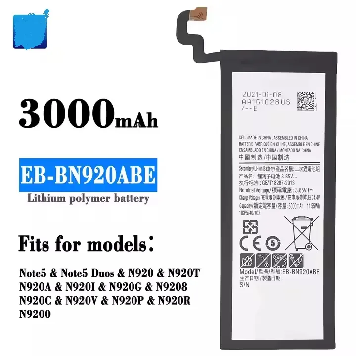 Samsung%20Battery%20For%20Samsung%20Note%205%20SM-N920F%203000mAh%20EB-BN920ABA%20-%20Image%205
