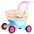 Hot Sale Kids Role Play Toy Wooden Shopping Cart Supermarket Cheap Shopping Trolley. 