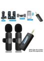 K35 Dual Wireless Microphone for Android Mobiles & iOS Phone Dual User Wireless Mic for Recording Vlogging ASMR Podcast Interview Instagram_ & YouTube_   Interview Live Streaming with BT Speakers, DSLR Camera Wireless Mic. 