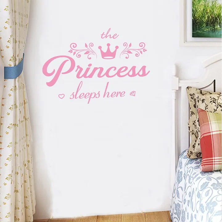 WallsArt%20Store%20Crown%20Diamond%20Wall%20Decals%20Princess%20Sleep%20Here%20Wall%20Stickers%20Removable%20DIY%20Mural%20Art%20Words%20With%20Flower%20Quotes%20Vinyl%20Stickers%20for%20Kids%20Bedroom%20Living%20Room%20Nursery%20Home%20Background%20Decoration%20-%20Image%204