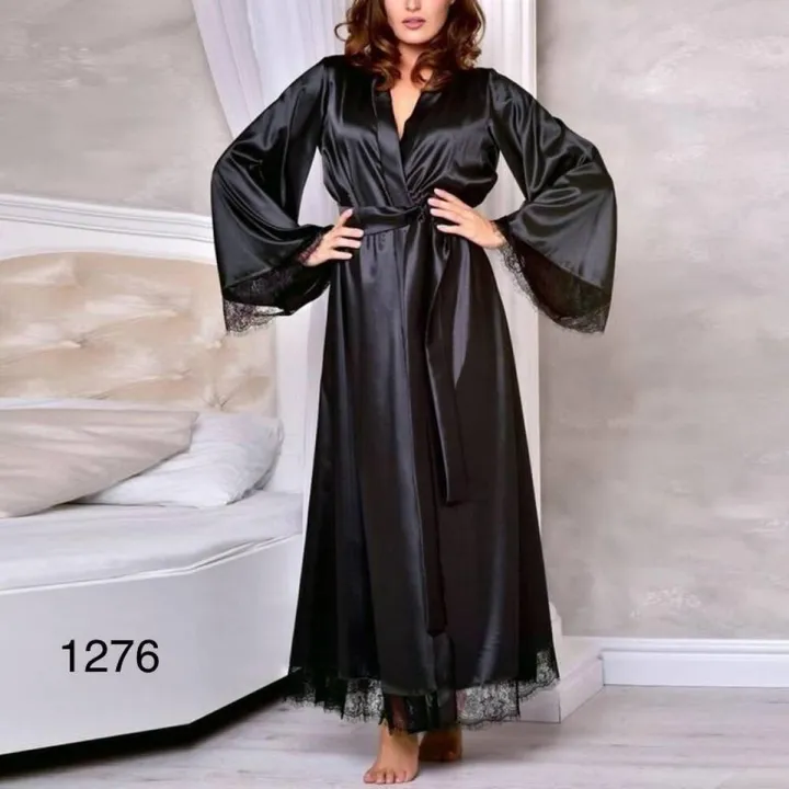 Nighty%20-%20Women's%20Black%20Long%20Gown%20Ladies%20Night%20Suit%20-%20Image%203