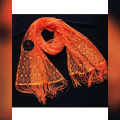Net Stole Dupatta For KIds Girls PEACH YELLOW ORANGE Color Makri Net Dupatta For Younger Girls. 