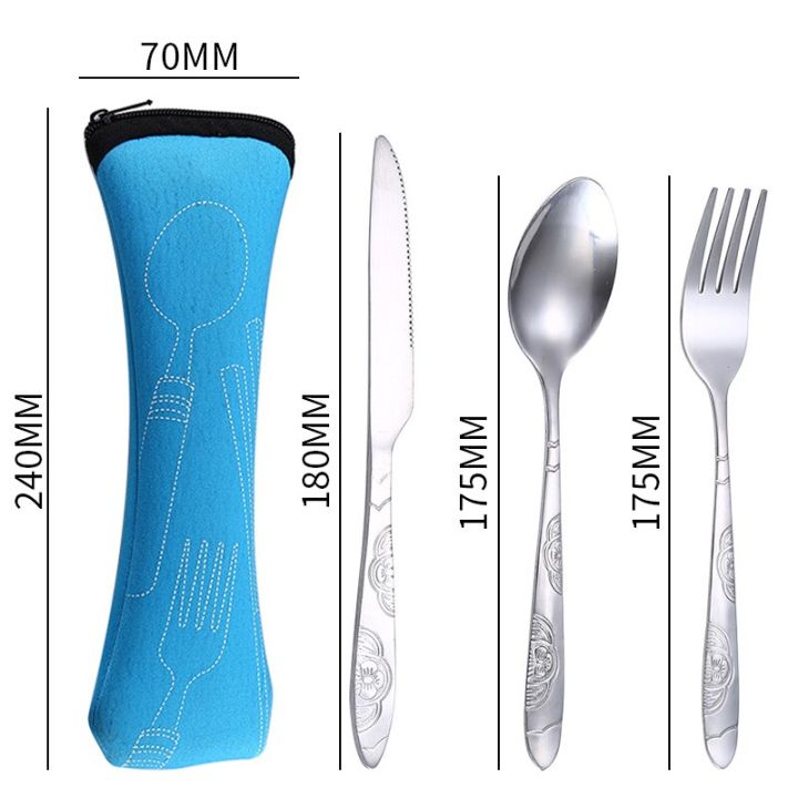 %E3%80%90FUN%20LIVE%E3%80%91%203Pcs/7Pcs%20Set%20Dinnerware%20Portable%20Printed%20Stainless%20Steel%20Spoon%20Fork%20Steak%20Knife%20Set%20Travel%20Cutlery%20Tableware%20With%20Bag%20Cucharas%20-%20Image%202