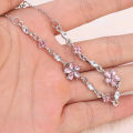Elegant Flowers Bracelet For Women Y2K Sweet Girls Moon Cherry Blossom Bow Zircon Bracelets Luxury Designer Jewelry Gift. 
