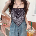 Women Knit Crop Cami Tops, Bohemian Sleeveless Spaghetti Strap Hanky Hem Camisole. 