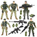 5 pcs Pack of Military Action Figure Play Set for Kids - Army Men Soldiers Toys for Boys and Girls. 