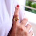 Personalized Adjustable Double Name Couple Rings For Women Stainless Steel Custom Two Names Birthday Jewelry Men/Women Gift. 