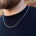 2mm Sterling Silver Flat Neck Chain for Boys Men Necklace for Boys Men. 