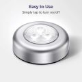 Face Value Wireless LED Puck Light, Stick-Anywhere Closet Portable Tap Push Button Stair-Wall Lights for Cabinet, Hallway, Bathroom, Bedroom, Kitchen, 3 Battery Operated Low White Light, Pc1. 