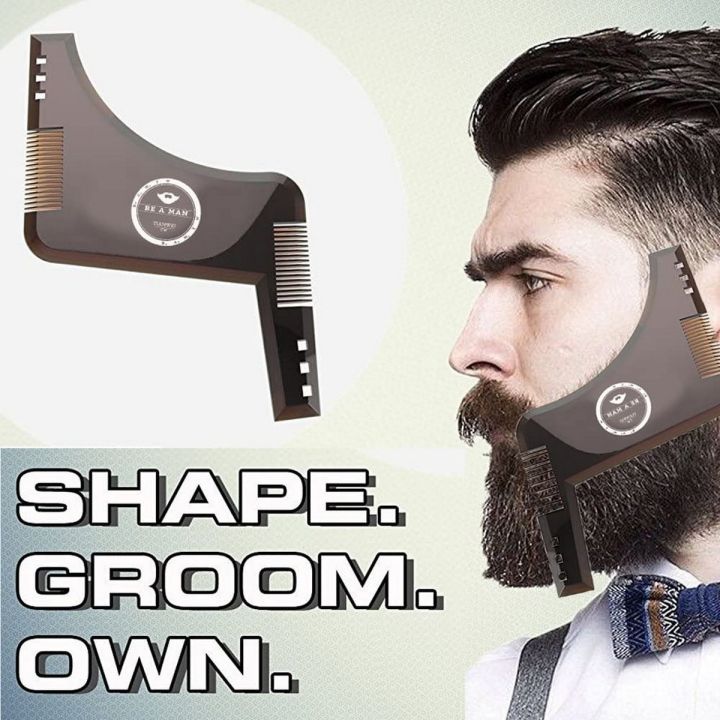 Beard Shaping Tool & Facial Hair Styling Template Guide & Beard Shaper comb tool