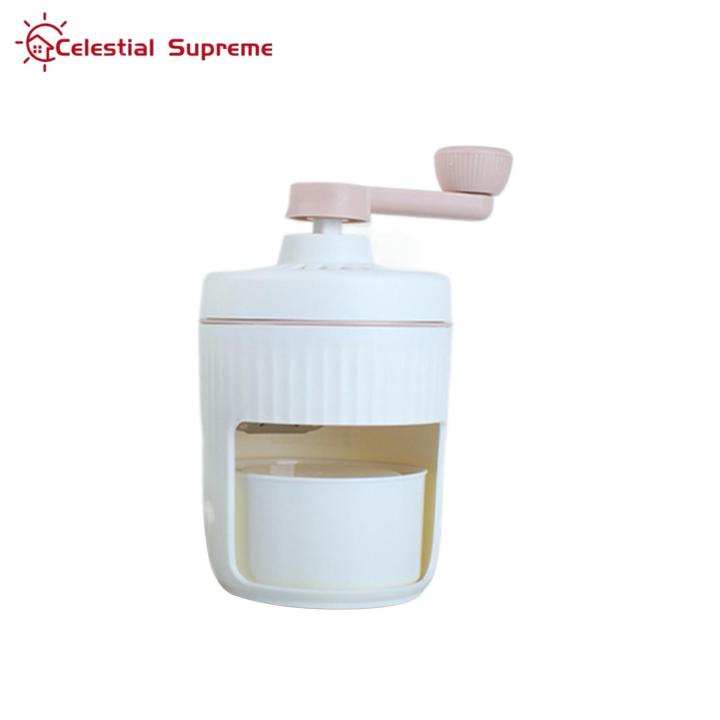 Slushy Maker Machine Portable Manual Ice Shaver Machine for Home Outdoor Use Stainless Steel Blade Snow Cone Maker with Hand Crank for Picnics Parties