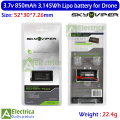 sky viper 3.7V 850mAh Rechargeable Drone Battery (With Connector) - High Power LiPo Cell for Quadcopter, Helicopter, DIY RC Toys by Electrica. 