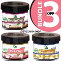 Mud Mask Bundle of 3  Kaolin Clay Powder  Multani Mitti Mask Powder  Rose Pink Clay Powder for Face Pack 100% Natural & Organic. 