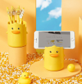 Multifunctional storage box Makeup Brushes Lipstick Pens Cute Custard Duck Pen Holder School office desktop. 