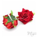 Blossom Elegance: New Elegant Red Rose Bridal Hair Style Flower. 