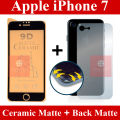 Apple iPhone 7 Plus Front Matte Glass Protector Ceramic Matte + Matte Protector Back Fiber skin Sheet For Apple iPhone 7 Plus. 