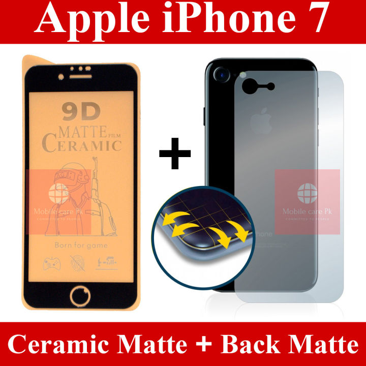 Apple iPhone 7 Plus Front Matte Glass Protector Ceramic Matte + Matte Protector Back Fiber skin Sheet For Apple iPhone 7 Plus