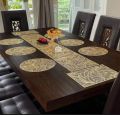 2Pcs / 4Pcs / 6 Pcs Gold Floral Vinyl Placemats Non Slip Dining Table Placemats. 