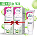 Veet Pure Hair Removal Cream Dry 100g - Body & Legs - Pack of 2. 