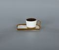 Elegant White and Gold Tea Cups & Saucers Set of 6 - Ceramic - Tea Sets. 