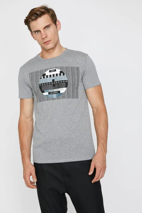 Koton%20Men's%20Gray%20Crew%20Neck%20Short%20Sleeve%20T-Shirt%209YAM11264CK%20-%20Image%204
