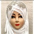 Elegant Turkish Muslim Hijab islamic Wear veil Embroidery Beautiful instant Scarf. 