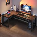 L-Shaped Gaming Desk Computer Desk with Shelf (Customised). 