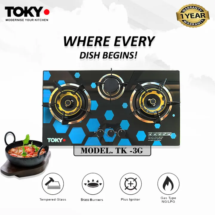 TOKYO%20Hob%20(Model%20TK-3G)%20-%20Brass%20Burner%20-%20Tempered%20Glass%20-%20Auto%20Ignition%20Stove%20-%20Gas%20Type%20NG%20&%20LPG%20-%201%20Year%20Brand%20Warranty%20-%20Image%202