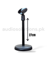 Adjustable Desk Microphone Stand Mic Holder with Clip Max. Height 345mm for Meetings Lectures Podcasts Black (Plastic Base). 