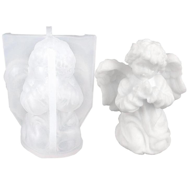 Angel Silicone Mold | 3D Prayer Angel Resin Epoxy Mold | Food Safe Cute Angel Candle Mold For Candle Making Resin Craft Home Art Decor Cake Decorating 3D DIY Silicone Candle Molds