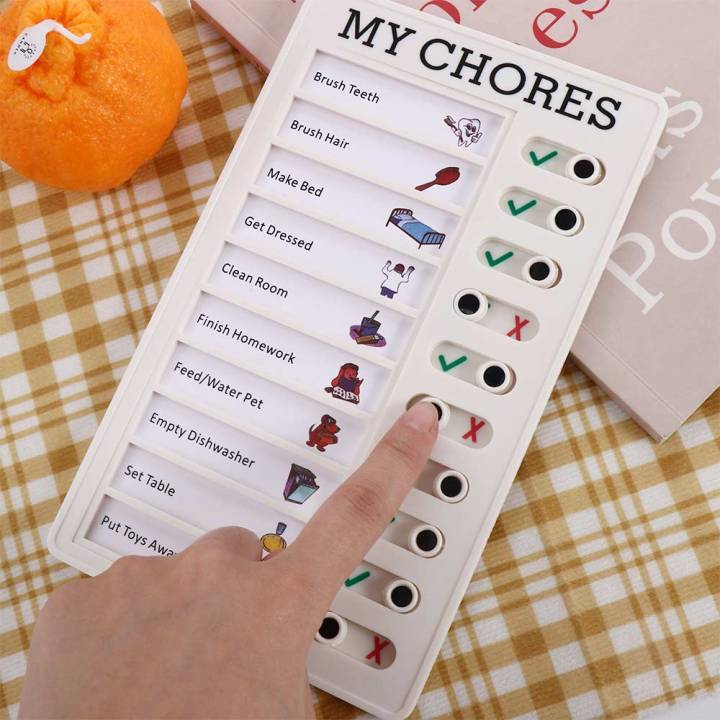 Portable Stick-on Responsibility Kids DIY Office Accessories Stationary Sticky Notes Daily Planner To Do List Reminder Board Reusable Memo Plastic Board Chore Chart Children's Self-discipline Punch Card Student Message Checklist